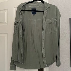 Olive green button up shirt